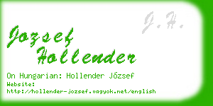jozsef hollender business card